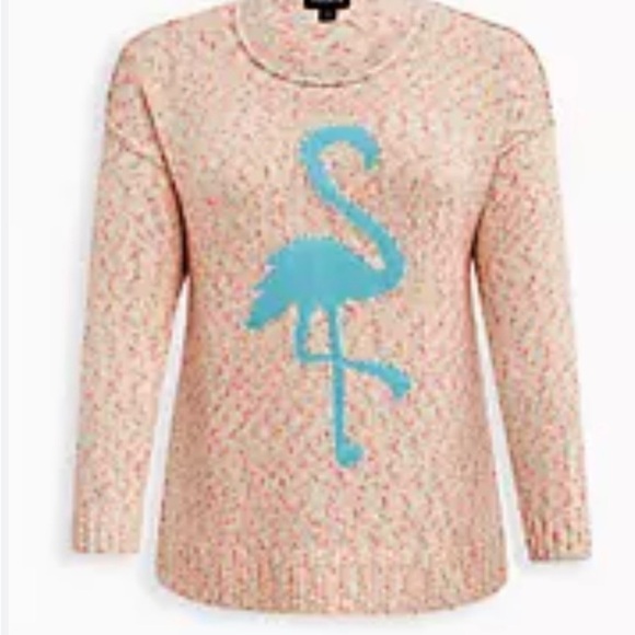 Torrid PULLOVER SWEATER - MARLED COTTON FLAMINGO PINK Size 1 - Picture 1 of 4